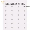 12 Pairs Lot CZ Zircon Earrings Golden Stainless Steel Piercing Jewelry 2mm Small 6mm Big Zircon Ear Studs Women Men Accessories 5
