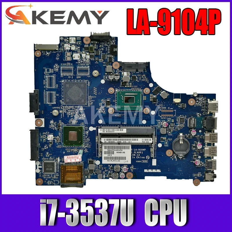 Akemy VAW11 LA-9104P для DELL Inspiron 15 3521 5521 материнская плата ноутбука i7-3537U оригинальный тест