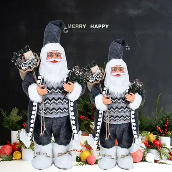 

Christmas Ornaments 45cm Santa Claus Doll Party Plastic 30cm Creative Indoor Supplies Plush Home Decor Gifts Christmas Doll