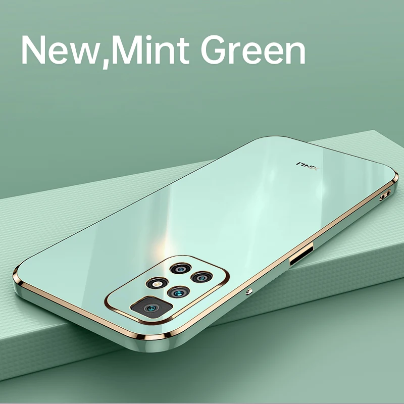 Чехол для Redmi 10 Модный глянцевый тонкий мягкий силиконовый резиновый