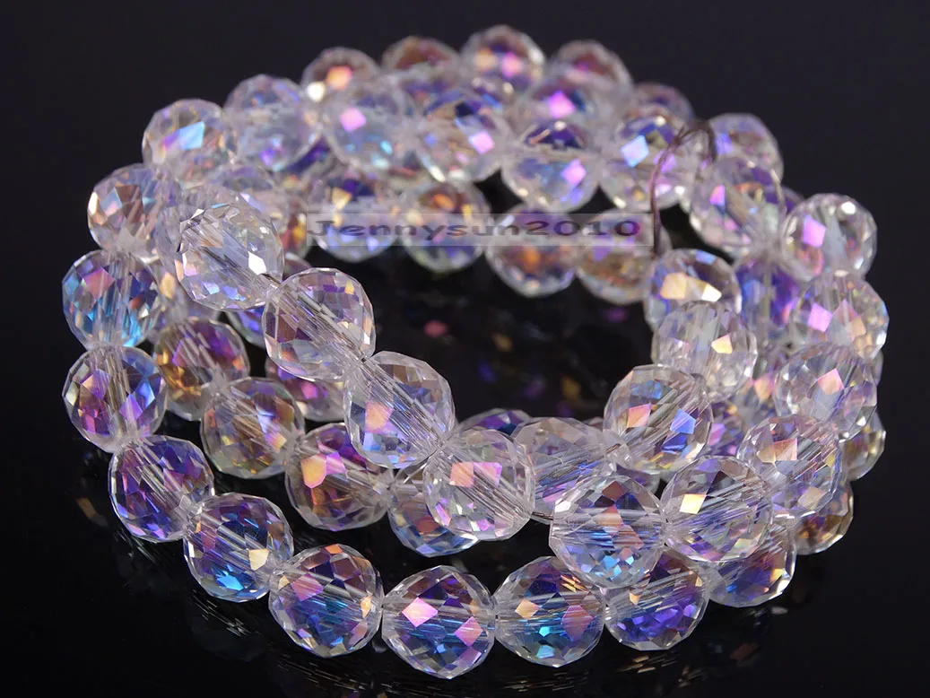 

Czech Crystal Faceted 8mm Round Strawberry Spacer Loose Beads Strand Clear AB 5 Strands/ Pack