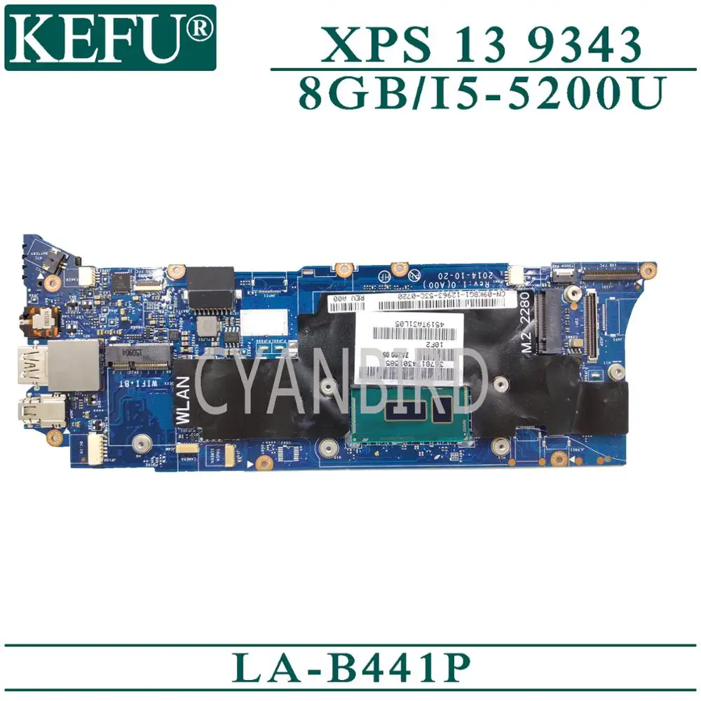 Kefu La B441p Poriginal Mainboard For Dell Xps 13 9343 With 8gb Ram I5 50u Laptop Motherboard Motherboards Aliexpress
