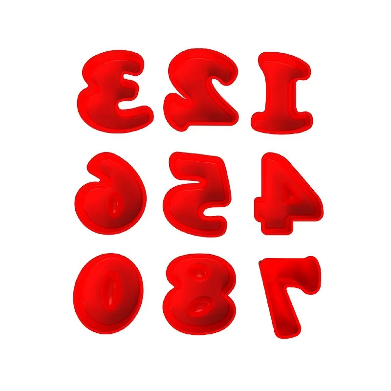 Silicone Baking mold Cake Non-stick Bakeware chocolate mold bakery accessories 0 1 2 3 4 5 6 7 8 9 2pcs