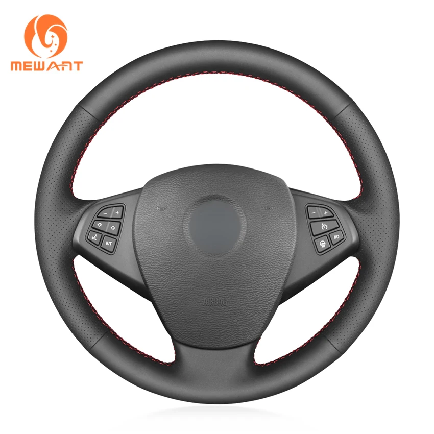 

MEWANT Black Artificial Leather Car Steering Wheel Cover for BMW X3 E83 2005-2010