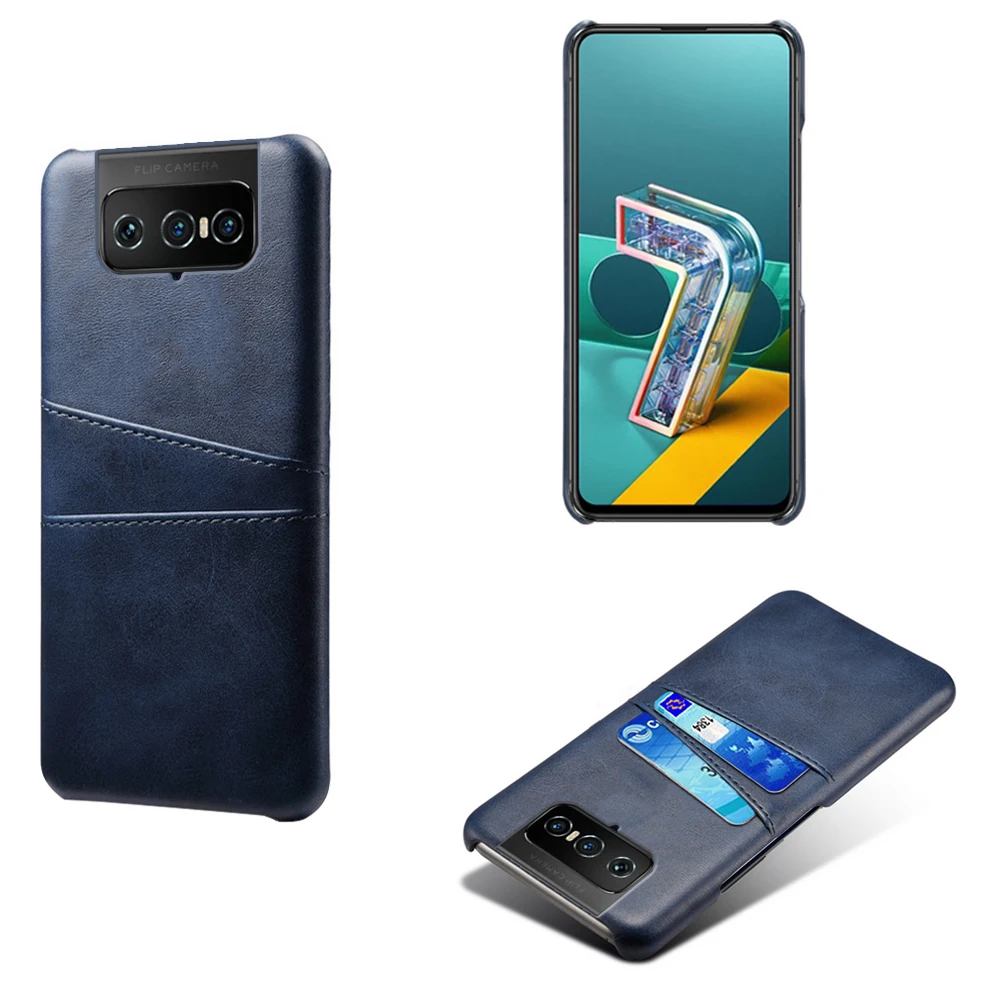 

For ASUS Zenfone 7 Pro ZS671KS Case Credit Card Vintage PU Leather Wallet Cover with Card Slots for Zenfone 7 ZS670KS 8 Flip