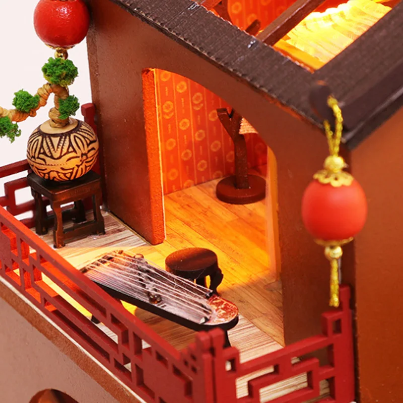 

Hot Wooden Toy Diy Dollhouse Miniature Dollhouse Handmade Doll House Furniture Puzzle Assemble 3D Miniaturas Model Kit Toys for