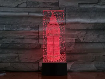 

Smart Phone Control 3D Big Ben Visual Night Light Colorful London Building Elizabeth Tower Table Lamp Baby Sleep Lighting Gift