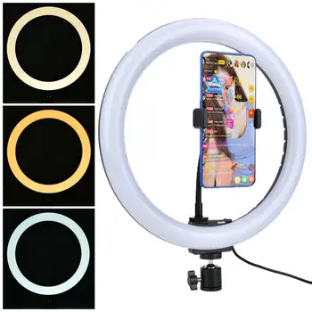 

ring light led TPD668 12W 12 Inch 160LED Dimmable Ring Light 3200K-5600K for Makeup with Ball Head Phone Clip phone light HOT