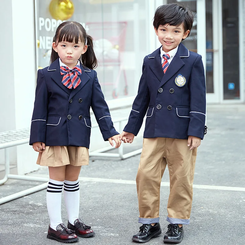

Childrenswear 2019 Spring New Style Primary School STUDENT'S School Uniform British Style Children Small Suit School Uniform Set