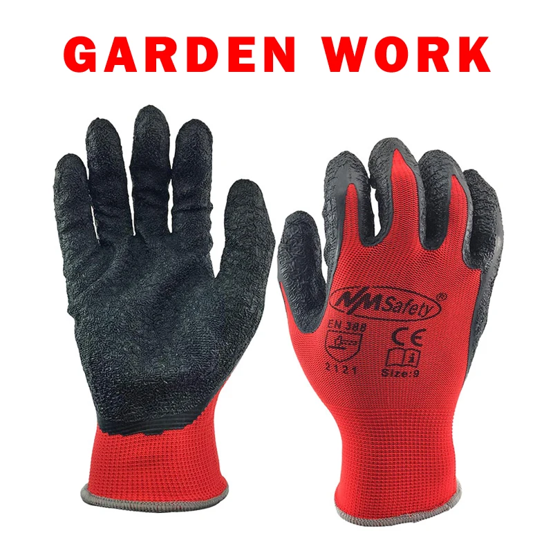 Rubberized Grip Anti-Slip Work Gloves Equestrian Grip 2 pair Gardening 
