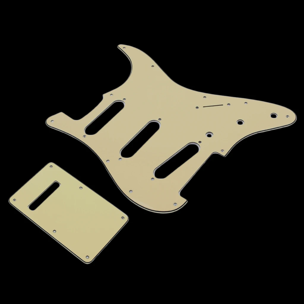 Guitar SSS Pickguard Protector 3Ply + Back Plate for Fender Style Electric Guitar