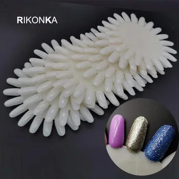 

10PCS/Set False Nail Tips Nature Color Fake Nails Display Practice Tips Wheel UV Gel Polish Acrylic Nail Art Tool Manicure