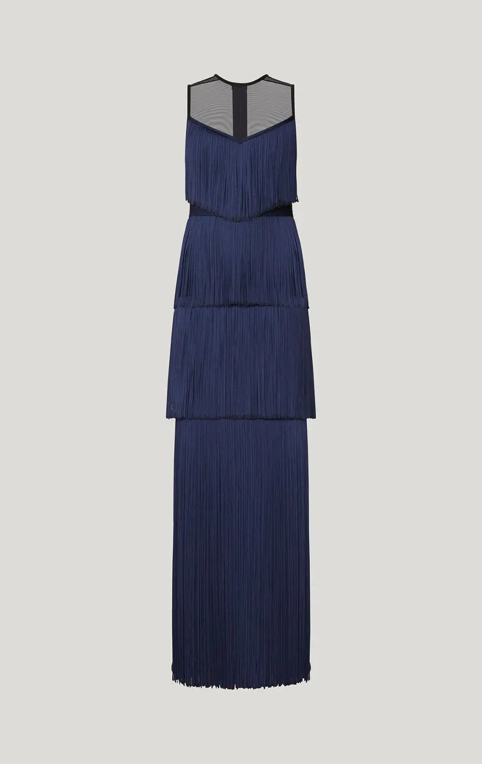 Высококачественное Бандажное платье Элегантное модное платье знаменитостей для вечеринок женское сексуальное длинное платье в обтяжку с кисточками - Цвет: Тёмно-синий