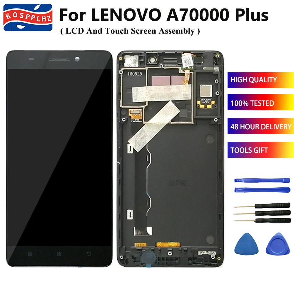 

Original Tested For Lenovo A7000 Plus A7000+ LCD Display Touch Screen Digitizer Assembly + Frame High Quality Replacement +Tools