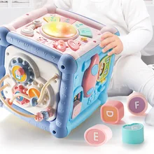 Многофункциональный музыкальный ребенок ручной барабан игрушки малыш коробка музыкальный куб Настольный ранний обучающий музыкальный стол