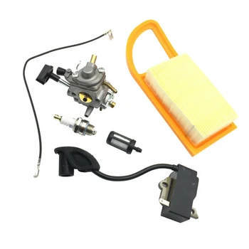 

Carburetor Ignition Coil Spark Plug Air Filter Kit For Stihl BR500 BR550 BR600 Carburetor Air Filter Fuel Cap Spark Plug Kit