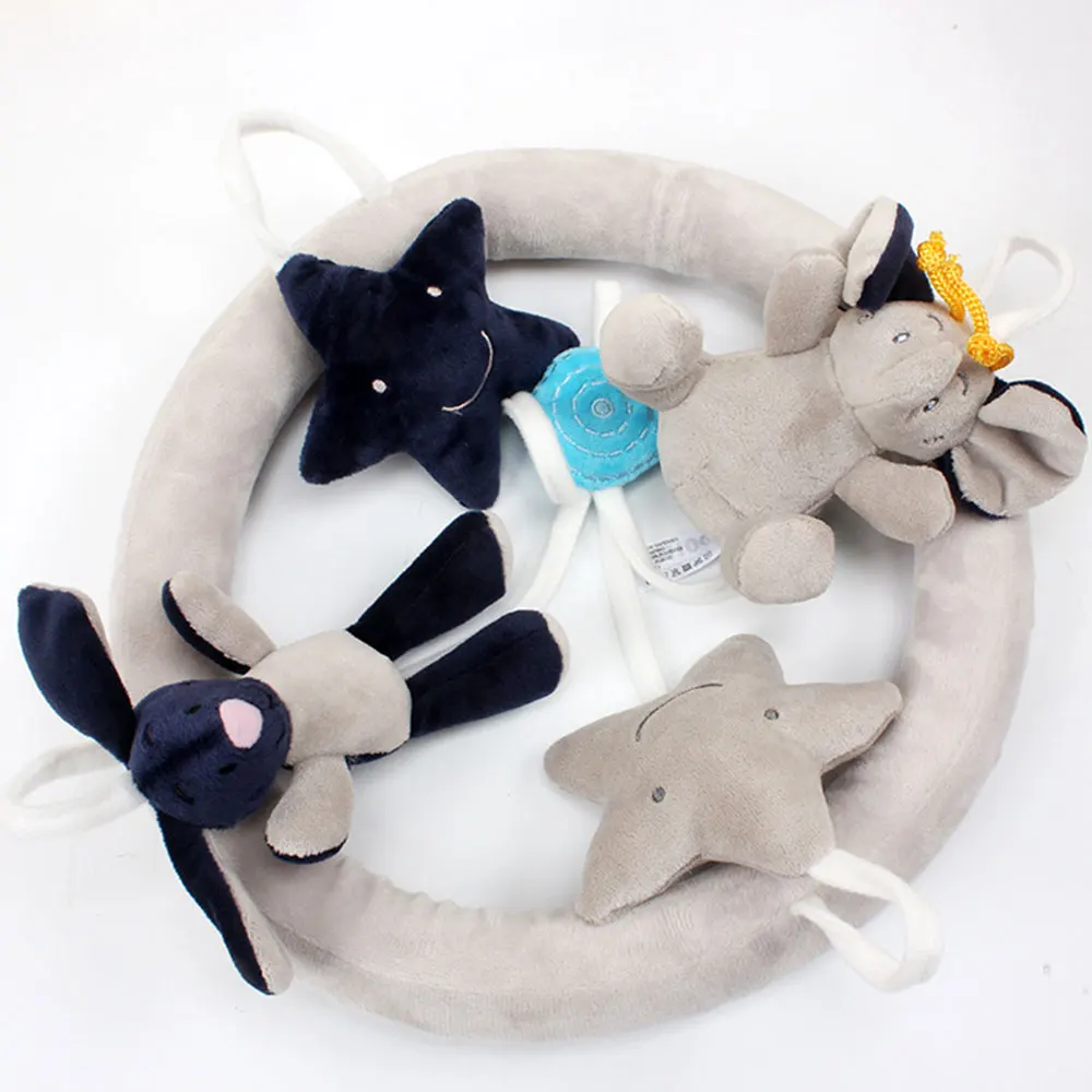 Колыбель для новорожденных мобили погремушки Мультяшные Музыкальные Развивающие игрушки кровать колокольчик карусель 0-12 месяцев