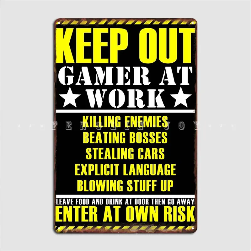 

Gamer At Work Metal Sign Club Party Cinema Designing Poster Tin Sign Posters