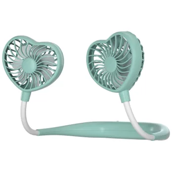 

Mini USB Portable Fan Neck Fan Ventilator Small Desk Fans Air Cooler Conditioner Cyan-Blue
