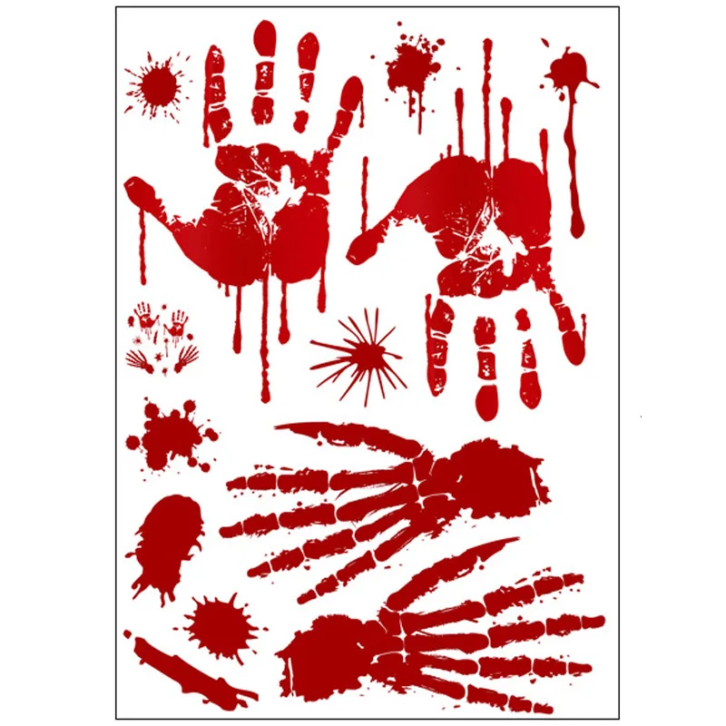 wall stickers halloween explosion bloods handprint