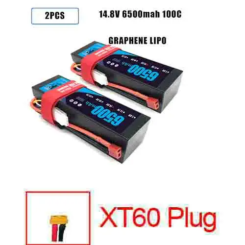 DXF Lipo 4S Батарея жесткий чехол 14,8 V 5200 мА/ч, 6500 мА/ч, 50C 100C 200C AKKU для 1:8 1:10 RC автомобиль E Багги Truggy Грузовик Лодка - Цвет: 2PCS4S6500HARDXT60