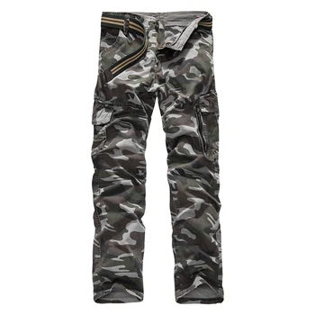 

Cargo Pants Men Military Straight Trousers Mens Casual Cotton Camouflage Multi-Pocket Long Pants Camo Washed Trouers K-55