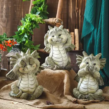 

35cm Dinosaur Figurine Resin For Home Office Hotel Decoration Tabletop Animal Modern Craft Statue Decor Christmas Accessories