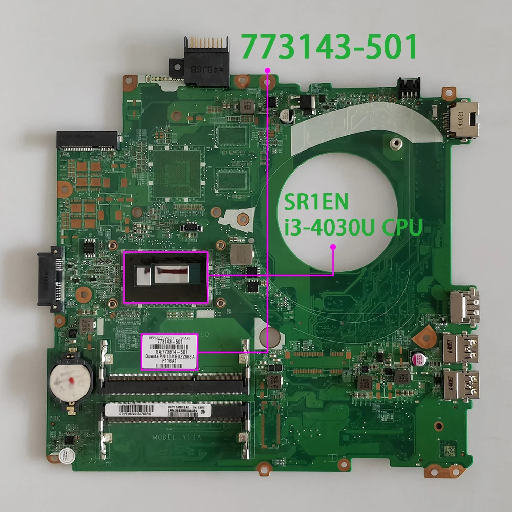 773143 501 001 601 DAY11AMB6E0 UMA w i3 4030U для ноутбука HP 14 V серии 14T V000 материнская плата