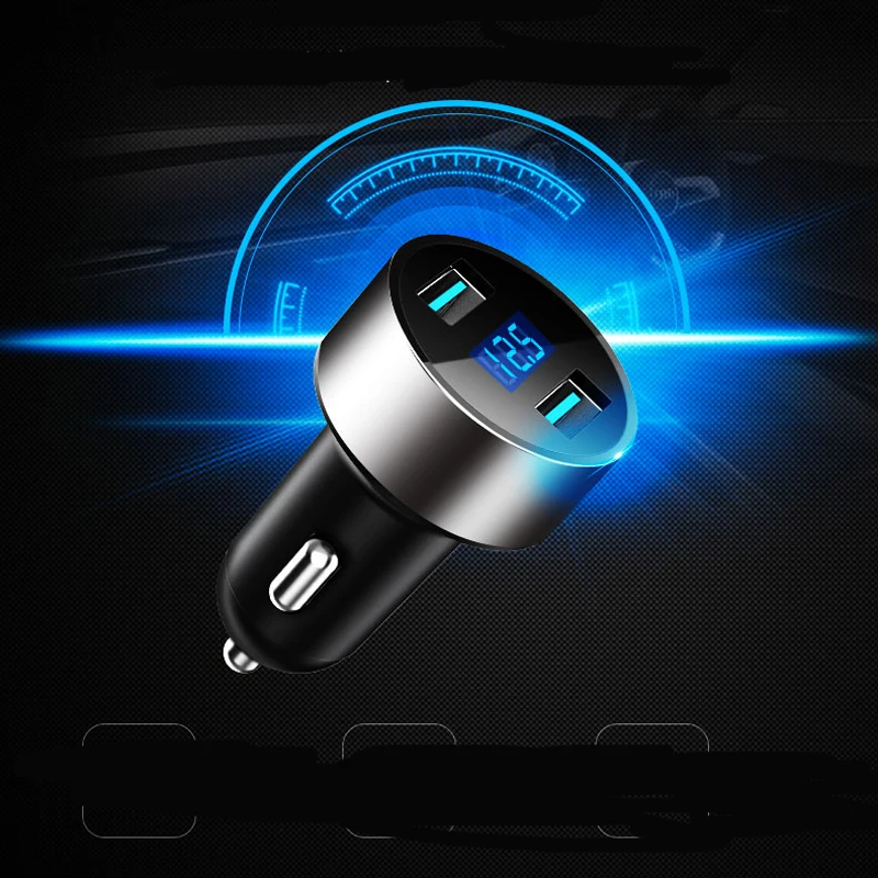 

Dual USB car charger 3.0 fast charging cigarette lighter LED display for Jeep Renegade Wrangler Ggrand cherokee Liberty