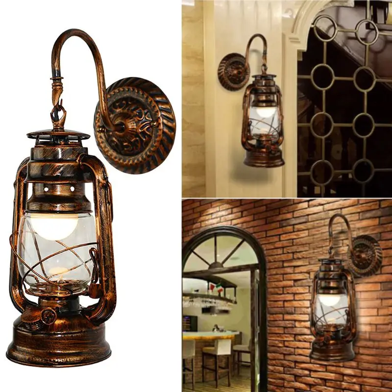 

E27 Retro Classic Kerosene Lamp Wall Light Sconce Holder Portable Lights Adornment Bar Club Coffee Shop Restaurant Home Decor