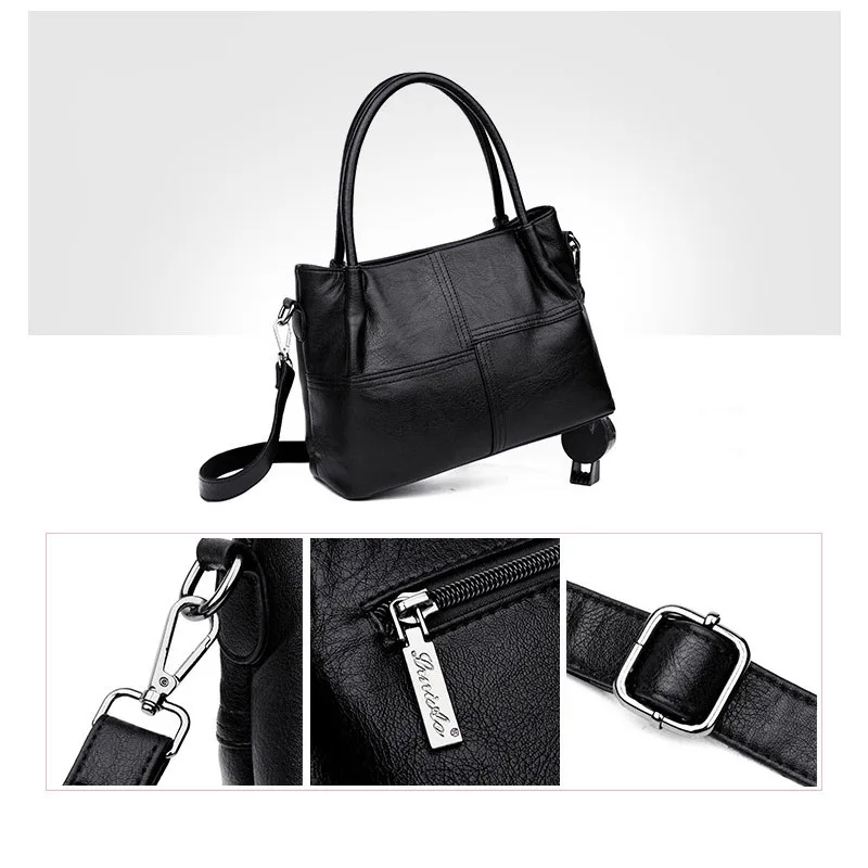 Большая вместительная женская сумка на плечо женские мягкие кожаные сумочки женские большие повседневные сумки-шопперы для женщин фиолетовый серый черный