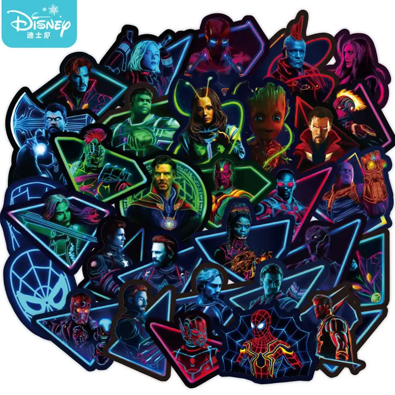 50 шт. Disney Мстители Marvel наклейки герои мультфильма аниме Водонепроницаемый