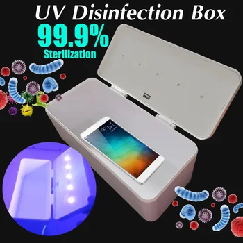 

UV Light Phone Sterilizer Box Jewelry Phones Cleaner Sanitizer Disinfection Cabinet Esterilizador Face Mask Cleaning Sterilizer