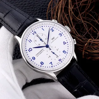 

IWC- New Automatic Mechanical Men women Watch Silver Blue Stainless Steel Transparent Sapphire Glass Glide AAA Watches