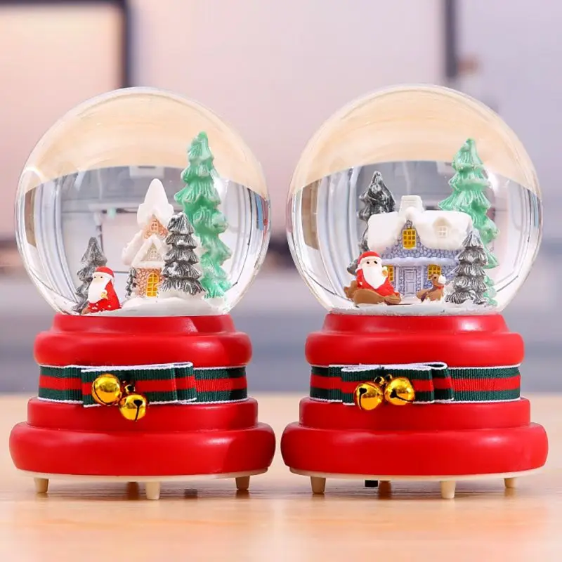 Lighting Music Box Santa Claus Elk Snow Old Man With A Bag Crystal Ball For Christmas Gift Tabletop Decoration Home Ornament Lighting Music Box Santa Claus Elk Snow Old Man With A Bag Crystal Ball For Christmas Gift Tabletop Decoration Home Ornament