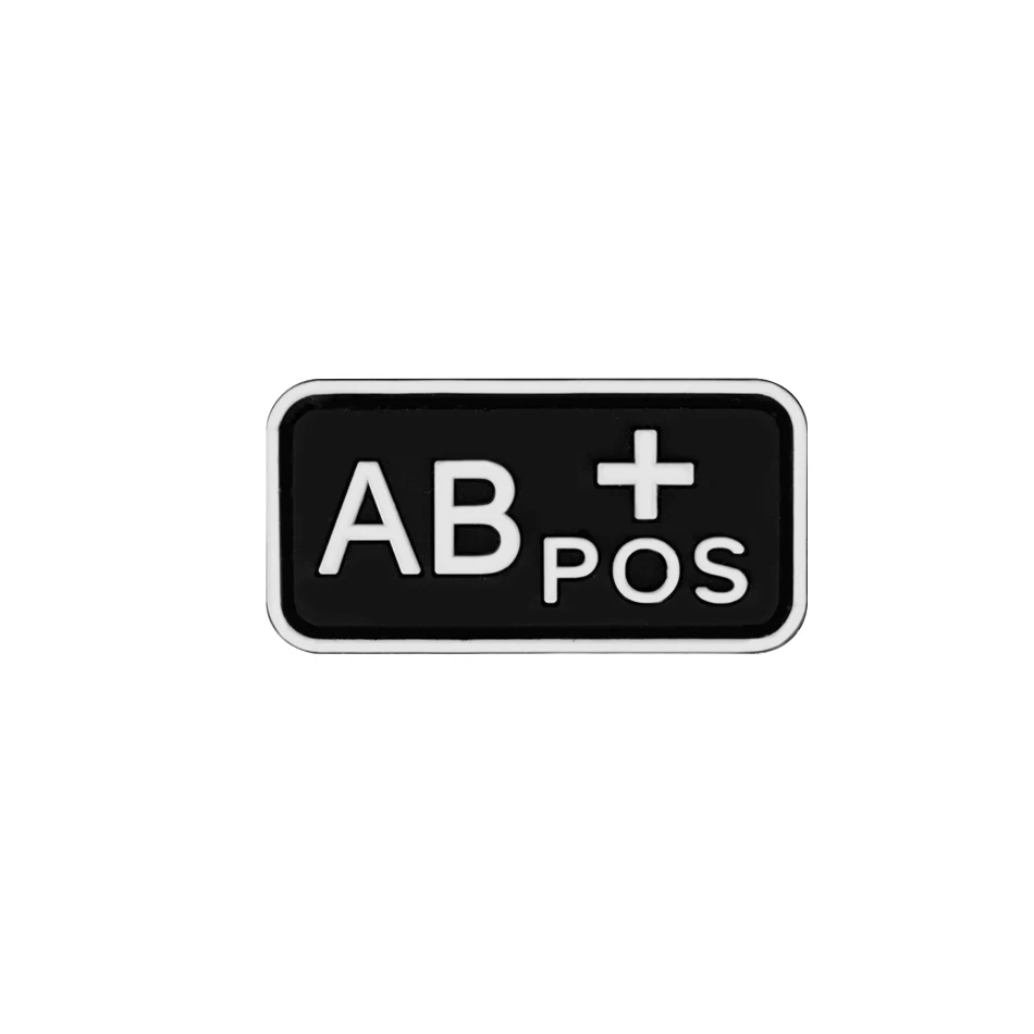 3D ПВХ A+ B+ AB+ O+ Положительный POS A-B-AB-O-отрицательный NEG Тип крови группа патч тактический боевой патчи военные резиновые значки - Цвет: 45