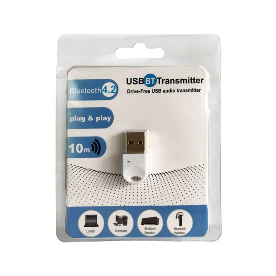 Bluetooth передатчик беспроводной usb-адаптер Bluetooth CSR4.2 ключ Музыкальный звуковой приемник адаптер для компьютера PC Lapt