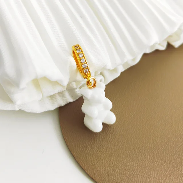 Pendant Necklace for Women Korean Colorful Bear Blue Zircon Crystal Neck Chain Female Jewelry Free Shipping Gift 18k Gold Plated Pendant 8