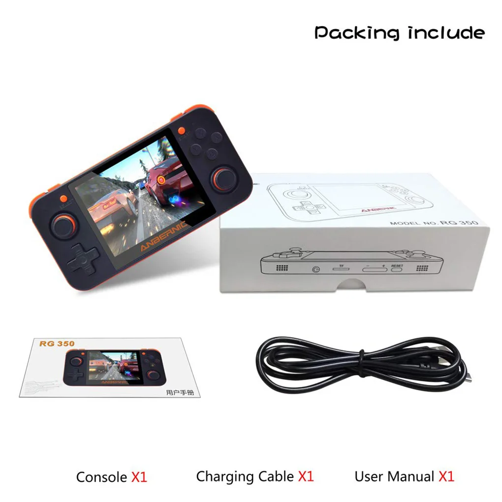 Игровой плеер мини 64 бит 3,5 дюймов ips экран 16G+ 32G TF Ретро игры RG350 видео игры портативная игровая консоль