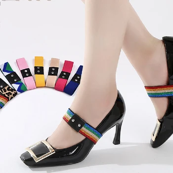 

1 Pair Elastic Band Women Heels Shoelaces No Tie Lazy Laces Buckle Shoelaces High Heels Novelty Shoelace