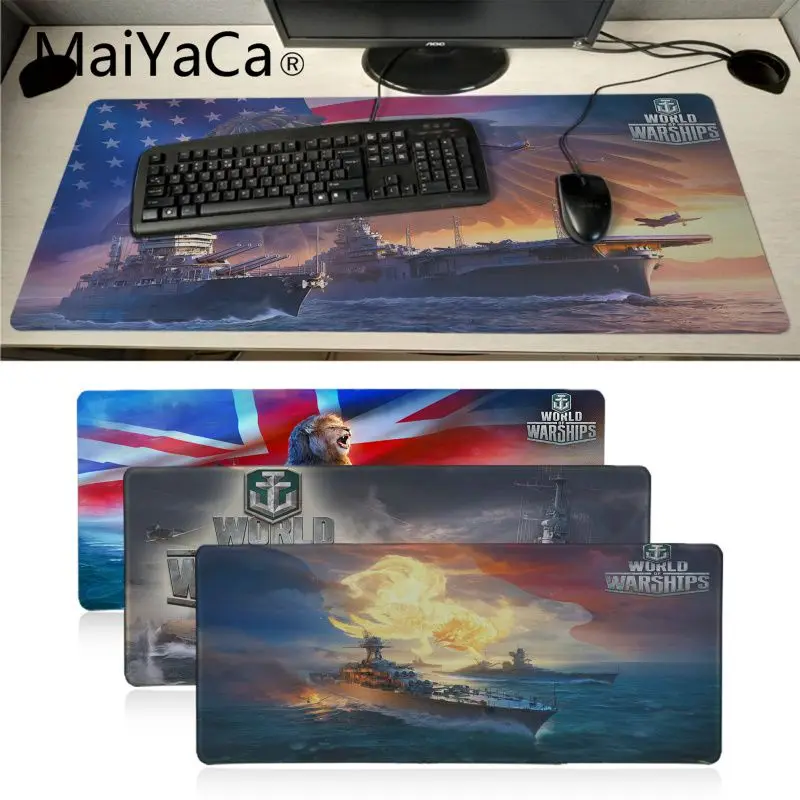 

2018 New World of Warships Anti-Slip Durable Rubber Computermats Professional Locking Edge Mouse Pad gamer gaming