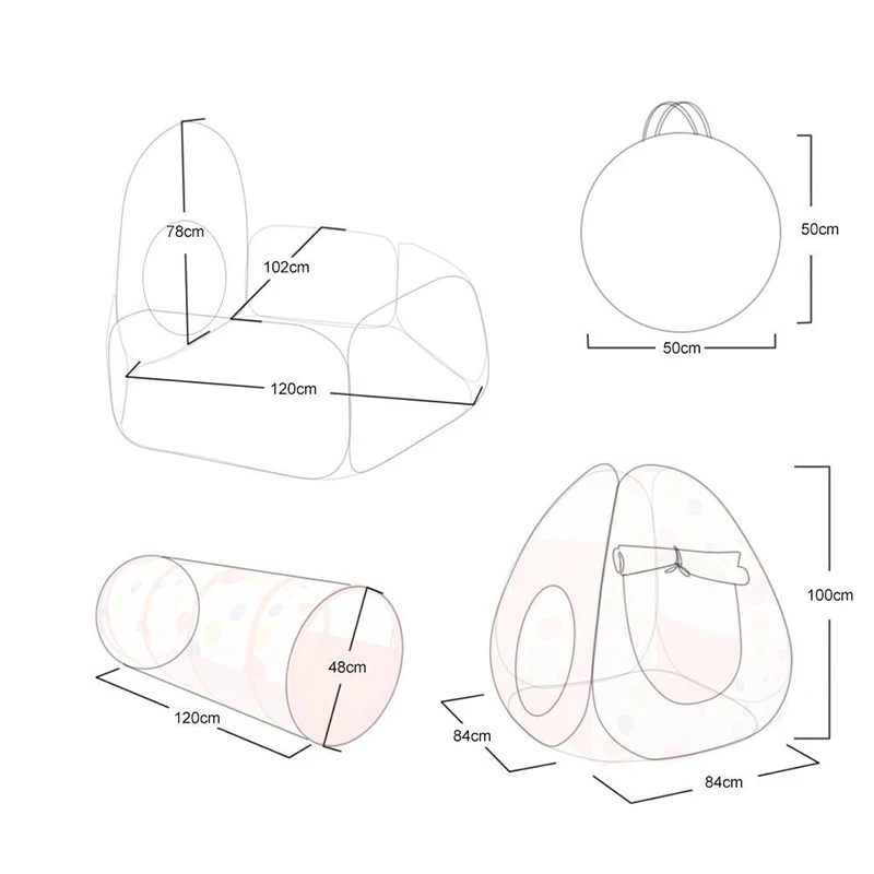Детская палатка из трех частей, морской шар, бассейн, ползающий туннель, палатка дом, игровой дом для 0-3 лет, детская игрушка, морской шар, забор