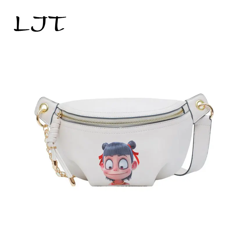LJT, женские,, роскошные сумки на ремне, винтажные, полукруглые, поясные сумки, для телефона, Pocke, PU, Lerather, на цепочке, сумка-мессенджер, поясная сумка для женщин