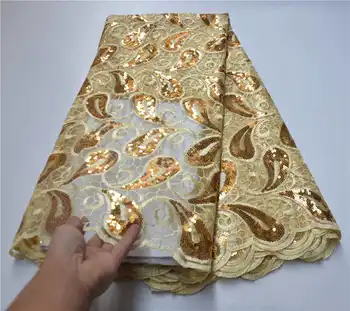 

Sequins Lace Fabric for Women Wedding Dress African Lace Fabrics with Sequins French Tulle Mesh Lace Bridal Materials PSA974-1