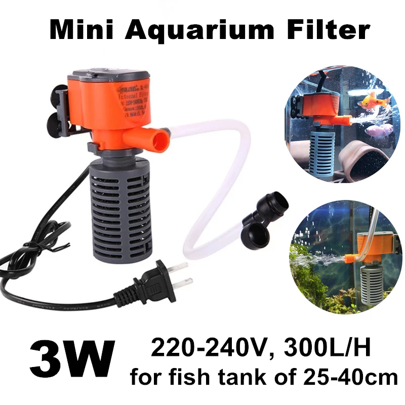 Goedkope 3W Mini Aquarium Interne Filter 3 In 1 Dompelpomp Zuurstof Circulatie Voor Vis Schildpad Tank|Filters & - AliExpress