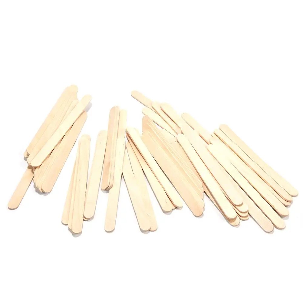 50Pcs/Lot Colored Wooden Popsicle Sticks Natural Wood Ice Cream Sticks Kids DIY Hand Crafts Art Ice Cream Lolly Cake Tools,ice cream stick tools