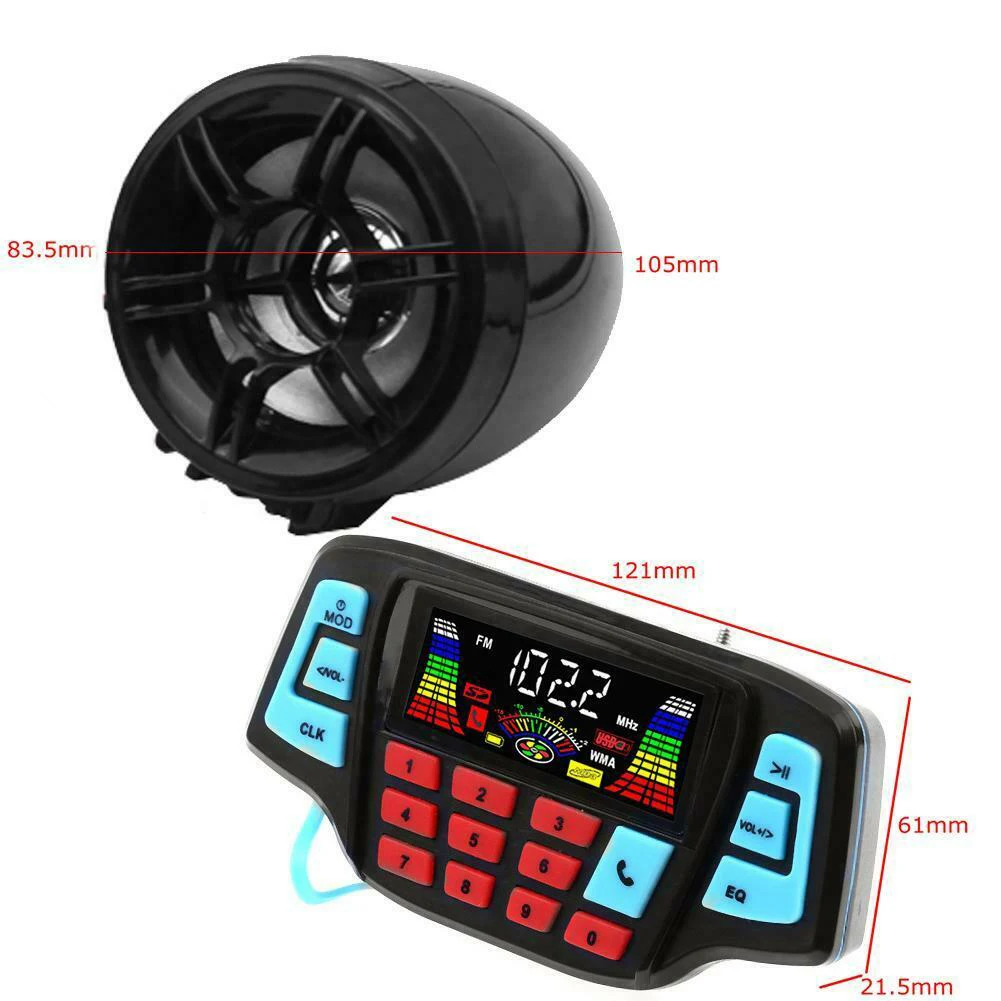Bluetooth открытый ЖК-экран водонепроницаемый мотоцикл аудио Mp3 Воспроизведение стерео Противоугонная Встроенная сигнализация легкий простой в использовании