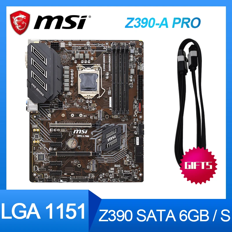 Материнская плата MSI Z390 A Pro PC LGA 1151 DDR4 64GB PCI E 3 0 M.2 Desktop Intel SATA 6 ГБ/сек. USB 1