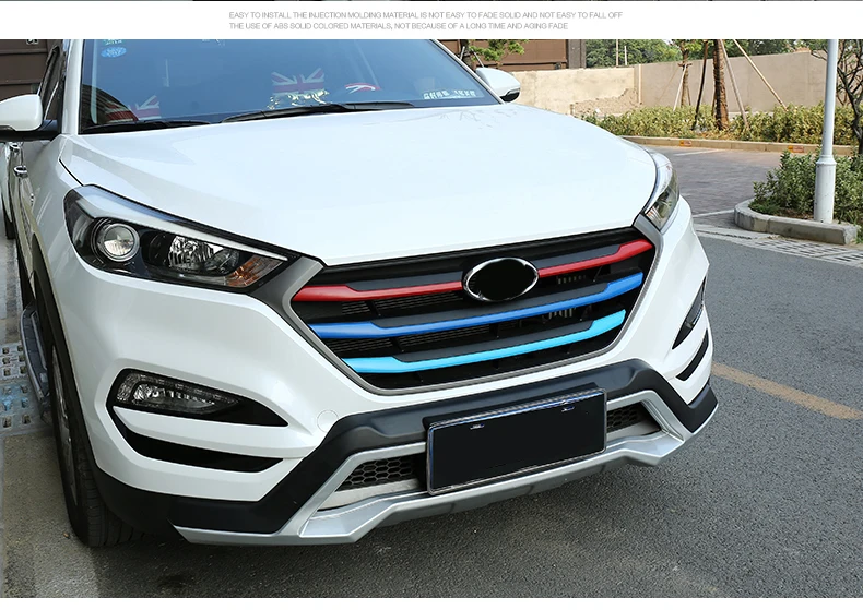 Aiwins передняя решетка крышки отделка для hyundai Tucson Передняя решетка Вокруг отделки гоночных грилей отделка автозапчастей
