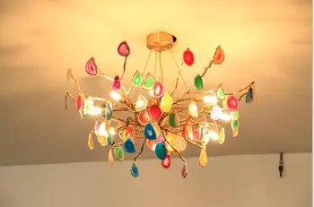 

Light luxury post-modern copper branch crystal chandelier French living room dining room lamp American minimalist designer villa